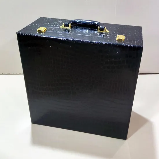 Simple Double Layer Large Capacity Version Zipper Jewelry Boxes Leather Storage Box