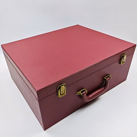 Simple Double Layer Large Capacity Version Zipper Jewelry Boxes Leather Storage Box