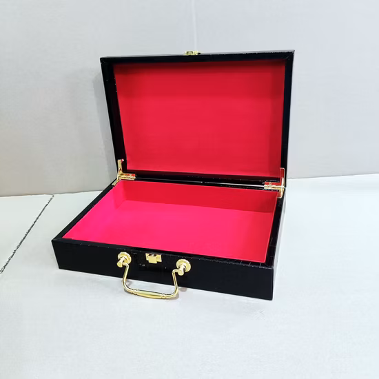 Simple Double Layer Large Capacity Version Zipper Jewelry Boxes Leather Storage Box