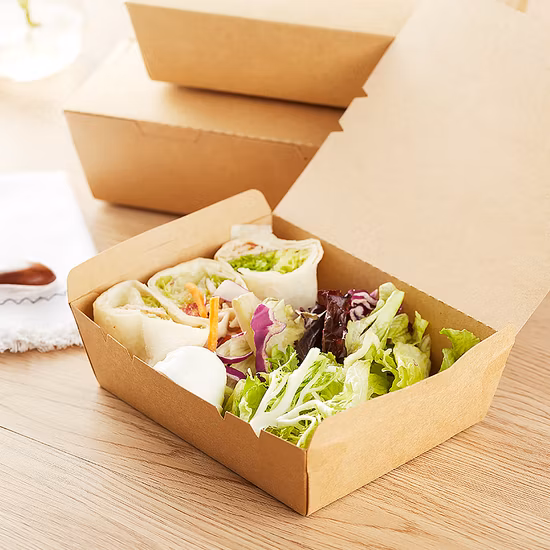 Custom Size Disposable Baking Dessert Packing Box Paper Kraft Box with Window Takeaway Food Package